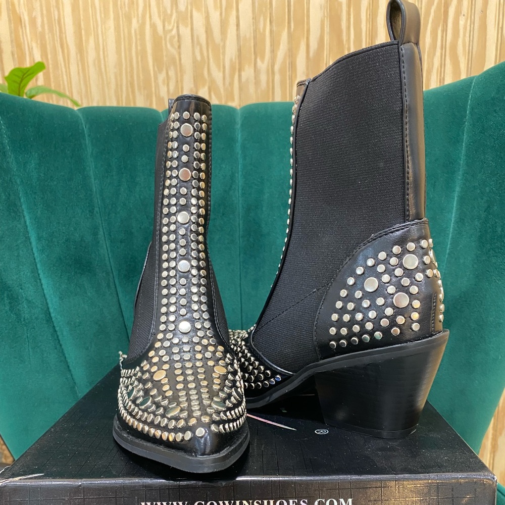 New Black Studded Boot